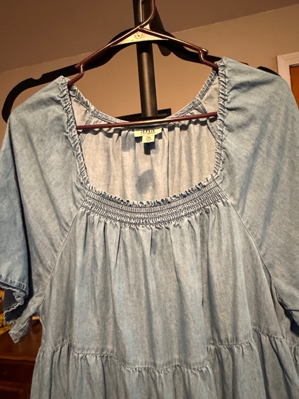 a.n.a Light Wash Denim Babydoll Dress - Picture 4 of 4
